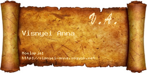 Visnyei Anna névjegykártya