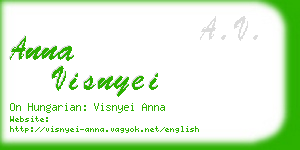 anna visnyei business card